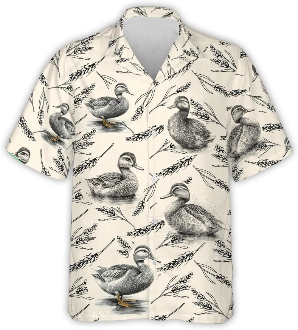 Farm Duck Hawaiian Shirt For Men Women, Button Vintage Aloha Hawaii Shirt, Farming Casual Printed Beach Summer Shirt, Aloha Beach Shirt
