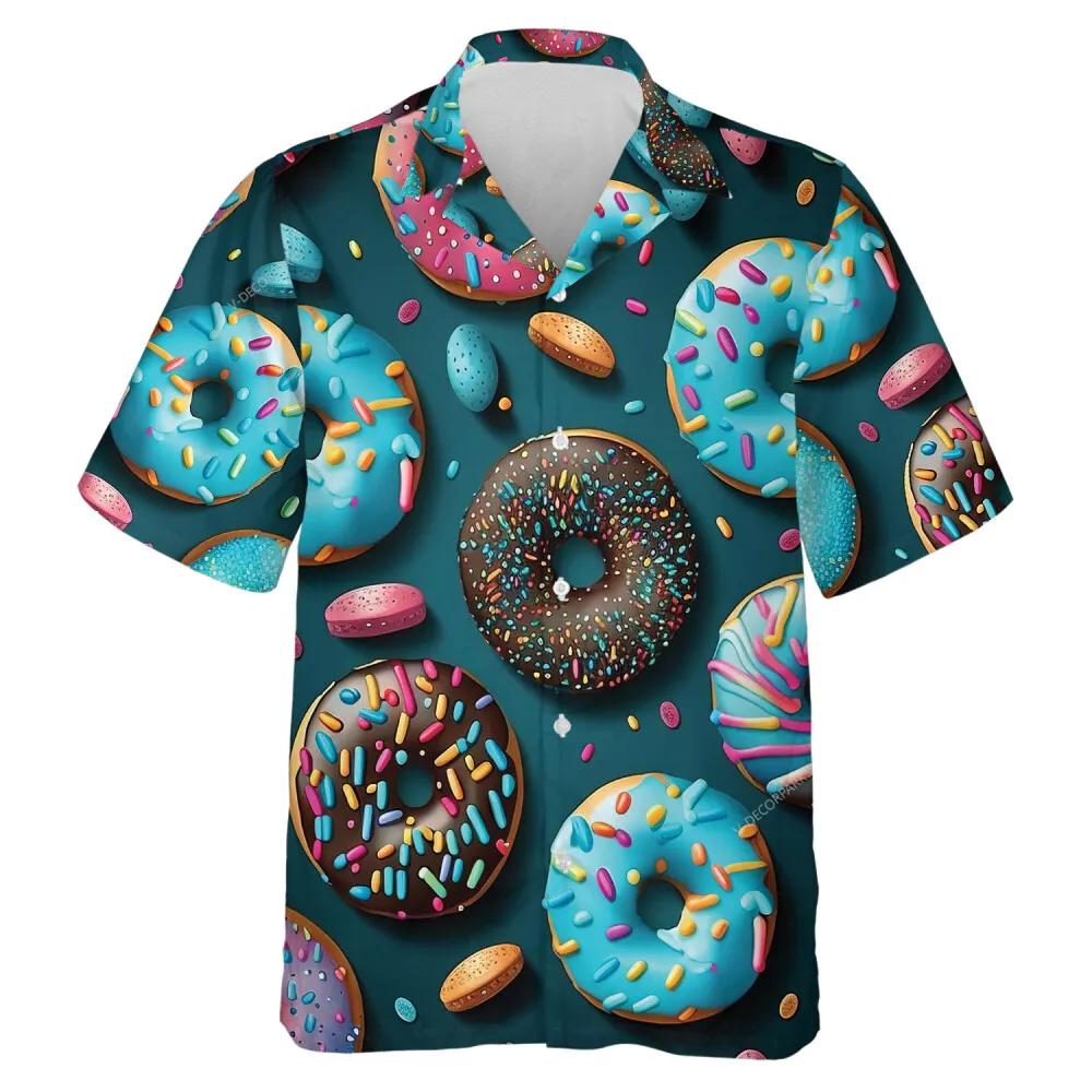 Donuts Lover Hawaiian Shirt For Men Women - Love Cake Aloha Beach Shirts, Mens Button Down Shirt